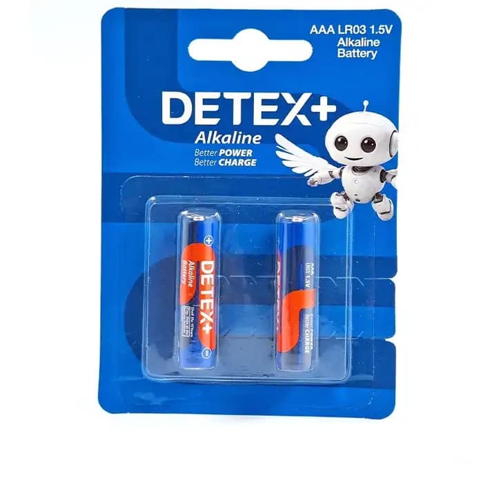 باتری نیم قلمی آلکالاین دیتکس پلاس مدل LR03 1.5V بسته 2 عددی - یزد موبایل