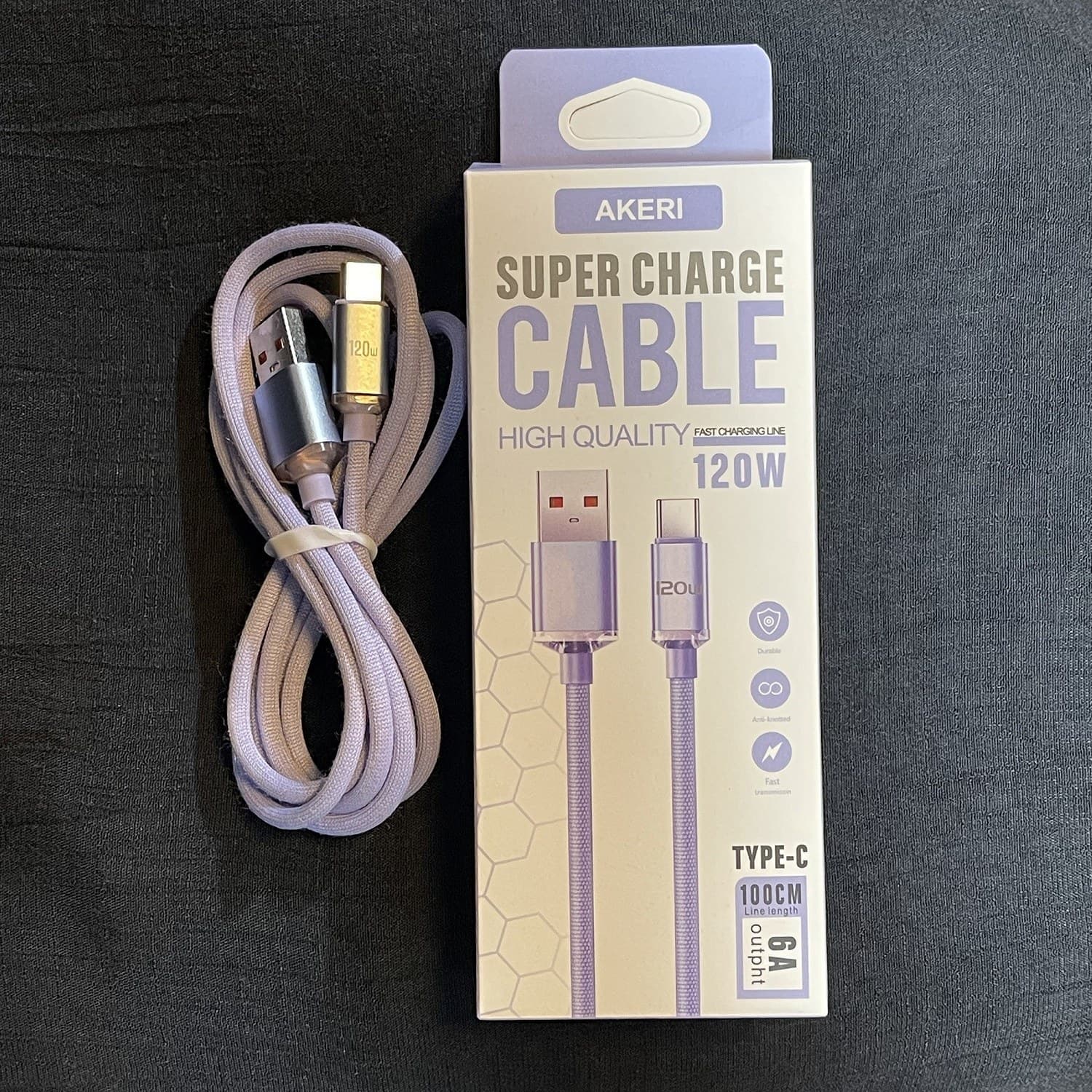 کابل شارژ USB- Type C برند AKERI 1.5 متری - تصویر 1