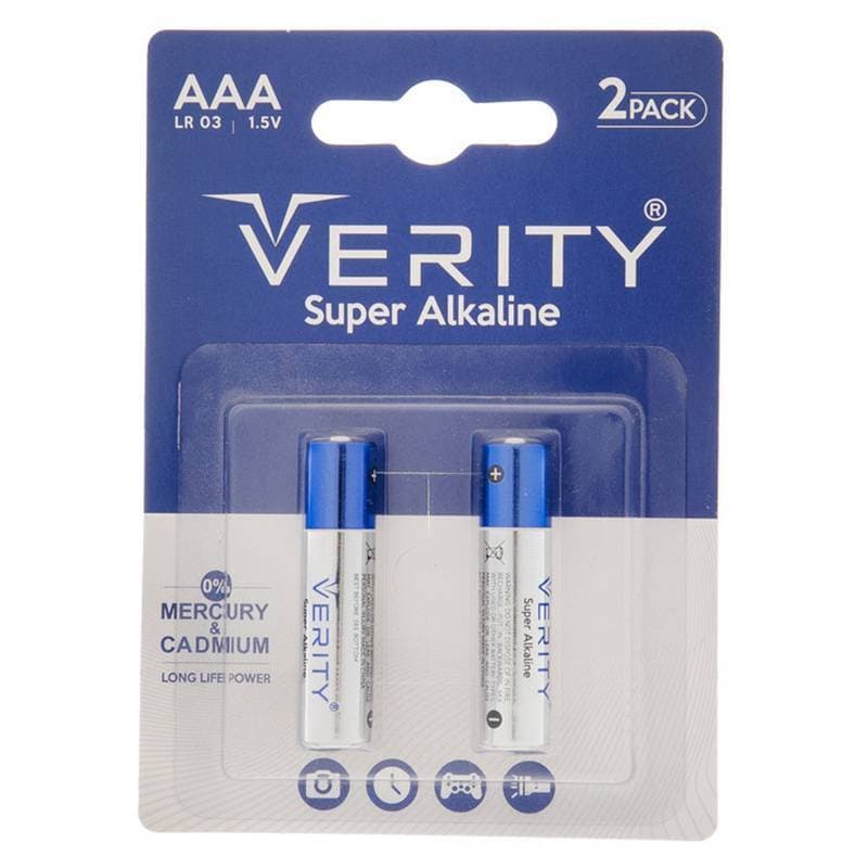 باتری نیم قلمی وریتی مدل Super Alkaline بسته 2 عددی - یزد موبایل