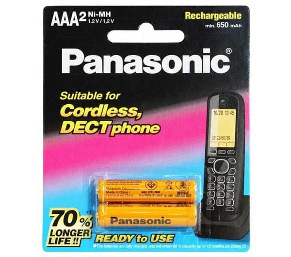 باتری نیم قلمی قابل شارژ پاناسونیک 650 بسته 2 عددی - تصویر 1