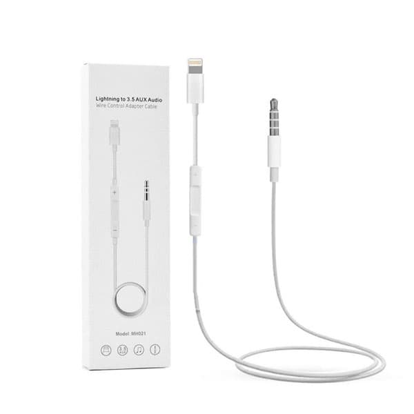 کابل تبدیل لایتنینگ به جک 3.5 AUX Audio مدل MH021 به طول 1 متر - یزد موبایل