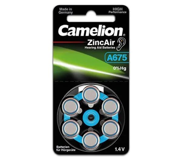 باتری سمعک کملیون ZincAir مدل A10 بسته 6 عددی - تصویر 1