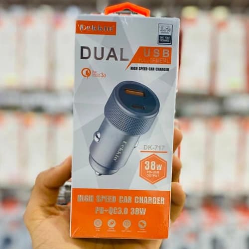 شارژر فندکی فلزی DEKKIN سوپر فست شارژ مدل DK-717 - یزد موبایل